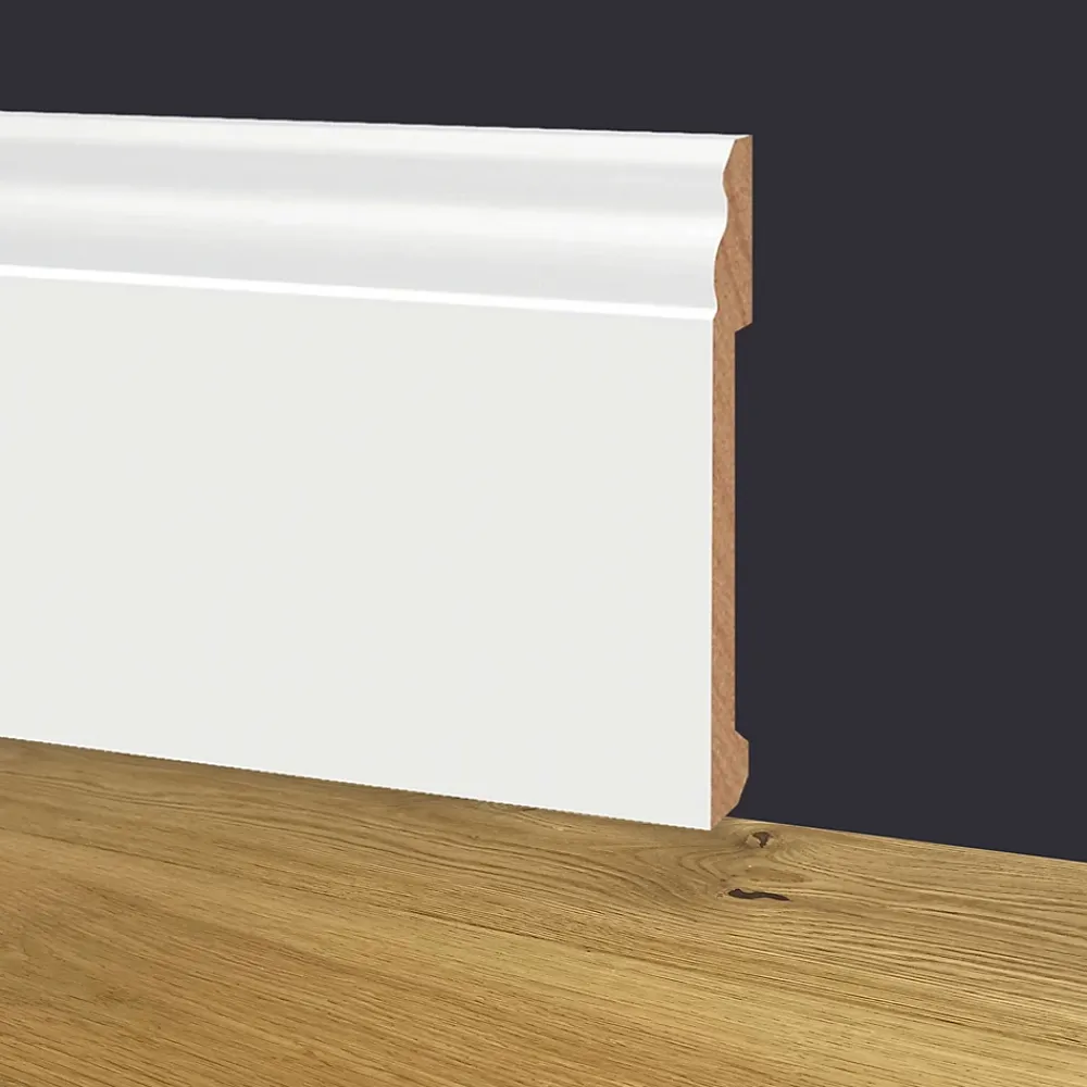 Eternal Parquet Plinthe Bois|Plinthe Bois<100ml de Plinthe DUCALE en EqualWood HI-TEC POLYMERS 170x14x2000mm - BLANC