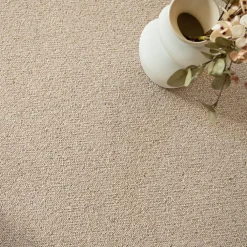 Décoweb Moquette pure laine vierge bouclée - Mallow - Beige - Echantillon 15 x 20 cm- Moquette|Moquette