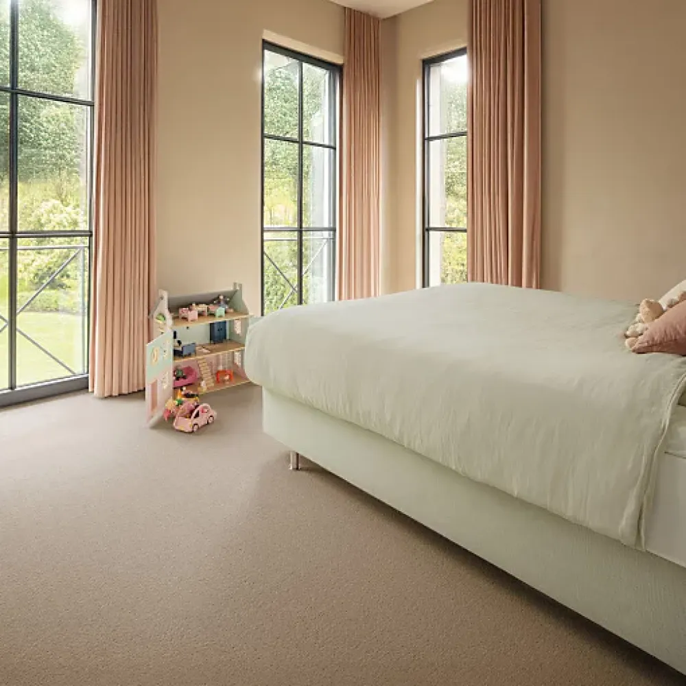 Décoweb Moquette|Moquette<Moquette pure laine vierge bouclée - Mallow - Beige - Rouleau de 4m x 1m