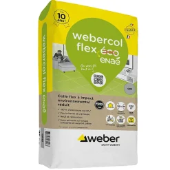 Weber Colle Carrelage Sol<Mortier - colle déformable pour carrelage (C2 et S1) COL FLEX ECO - Sac de 25 Kg - GRIS