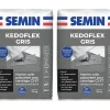 Semin Colle Carrelage Sol<Mortier Colle Polyvalent pour Carrelage Kedoflex Gris , Intérieur/Extérieur, sac de 25 kg, lot de 2