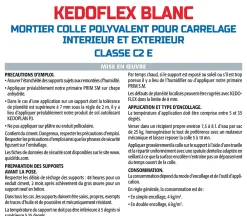 Semin Mortier Colle Polyvalent pour Carrelage Kedoflex Blanc , Intérieur/Extérieur, sac de 25 kg, lot de 3- Colle Carrelage Sol