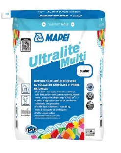 Mapei Colle Carrelage Sol<Mortier colle ULTRALITE MULTI - Blanc - sac de 15kg