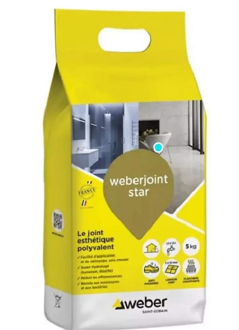 Weber Joint Carrelage Sol<Mortier de jointoiement JOINT STAR - Coloris Chanvre - Sac de 5 kg