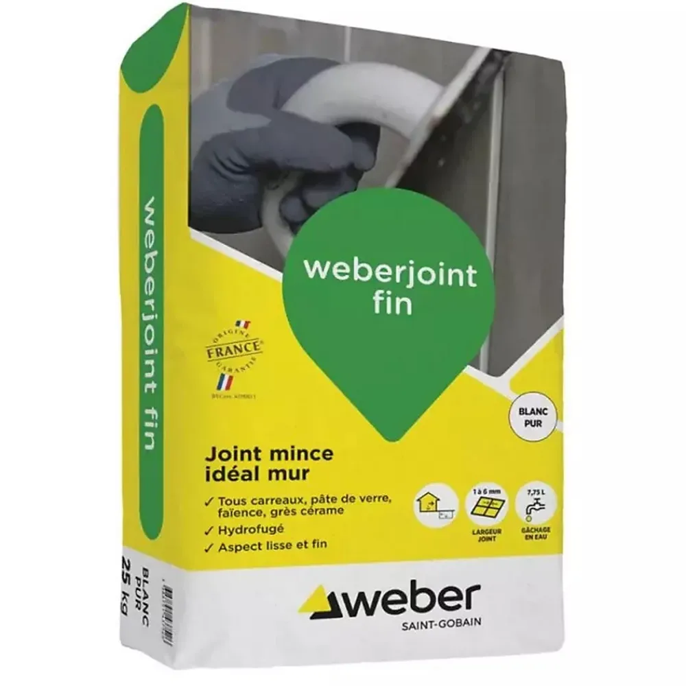 Weber Joint Carrelage Sol<Mortier pour joints carrelage joint fin - Sac de 5 Kg - GRIS CIMENT