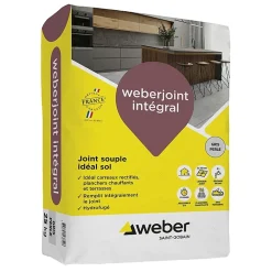 Weber Mortier pour joints de carrelage JOINT INTEGRAL - Sac de 25 Kg - GRIS PERLE E07- Joint Carrelage Sol