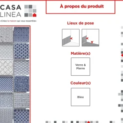 Casa Linéa MOSAIQUE ARGOS BLEU 1 PLAQUE 30 x 30 CM CASA LINEA- Mosaïque Pour Wc|Mosaïque