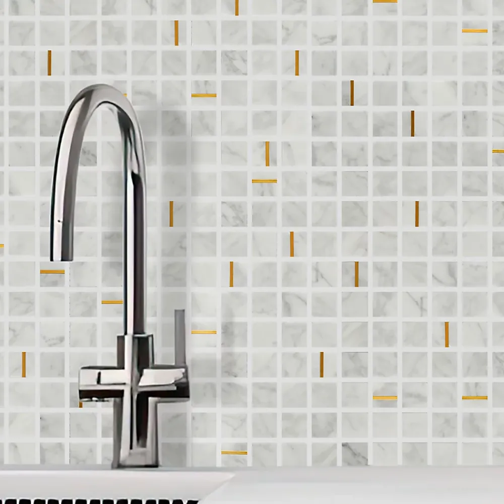 Casa Linéa MOSAIQUE CARARA GOLD 1 PLAQUE 30,5 X 30,5 CM CASA LINEA- Mosaïque Pour Wc|Mosaïque Pour Salle De Bains