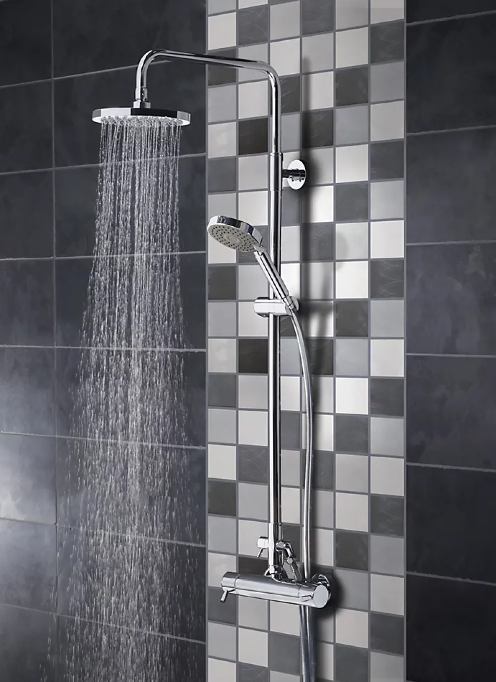Casa Linéa MOSAIQUE CARRE GRIS NOIR 1 PLAQUE 30,5 x 30,5 CM CASA LINEA- Mosaïque Pour Douche