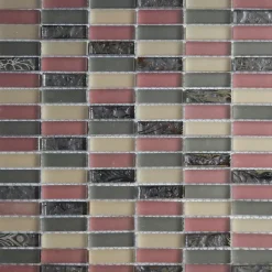 Casa Linéa MOSAIQUE CONTEMPORAINS BARRETTE MAUVE 1 PLAQUE 30,5 x 30,5 CM CASA LINEA- Mosaïque Pour Salle De Bains|Mosaïque Pour Pièce À Vivre