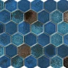 Carrelage Signature Mosaique de ceramique Hexagone Mix Bleu Bronze - vendu par plaque de 29,4X25,5 cm -- Mosaïque|Mosaïque Pour Douche