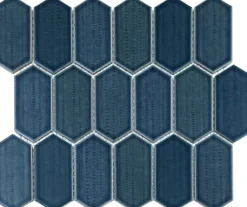 Carrelage Signature Mosaique de Ceramique Noire Hexagone Long - vendu par plaque de 29,6X25,6 Cm -- Mosaïque Pour Wc