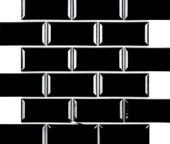 Carrelage Signature Mosaique de ceramique Petit carreau Metro Noir 4,5X9,5 cm - vendu par plaque de 29,1X29,6 cm -- Mosaïque Pour Douche|Mosaïque Pour Pièce À Vivre