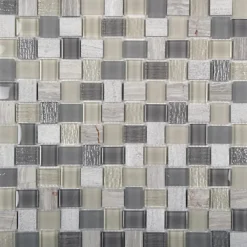 Carrelage Signature Mosaique de Marbre et Verre Beige - vendu par plaque de 32.8X32.8 cm -- Mosaïque Pour Pièce À Vivre|Mosaïque Pour Wc