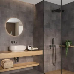 Carrelage Signature Mosaique de Marbre Gris Fonce Adouci 9,8X9,8 Cm - vendu par plaque de 30 X 30 cm -- Mosaïque Pour Salle De Bains|Mosaïque