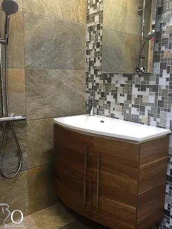 Carrelage Signature Mosaique de Quartzite Multiformat et Verre Gris - vendu par plaque de 30X30 Cm -- Mosaïque Pour Salle De Bains|Mosaïque Pour Douche