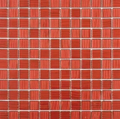 Carrelage Signature Mosaïque|Mosaïque Pour Salle De Bains<Mosaique de verre 2.3X2.3 Cm Ondulee Rouge - vendu par plaque de 30X30 Cm -