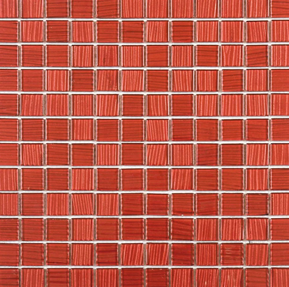 Carrelage Signature Mosaïque|Mosaïque Pour Salle De Bains<Mosaique de verre 2.3X2.3 Cm Ondulee Rouge - vendu par plaque de 30X30 Cm -
