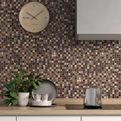 Carrelage Signature Mosaïque Pour Pièce À Vivre|Mosaïque Pour Salle De Bains<Mosaique de Verre et Marbre Marron 2.3 X 2.3 cm - vendu par plaque de 30 X 30 cm -