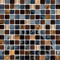 Carrelage Signature Mosaïque Pour Pièce À Vivre|Mosaïque Pour Salle De Bains<Mosaique de Verre et Marbre Marron 2.3 X 2.3 cm - vendu par plaque de 30 X 30 cm -