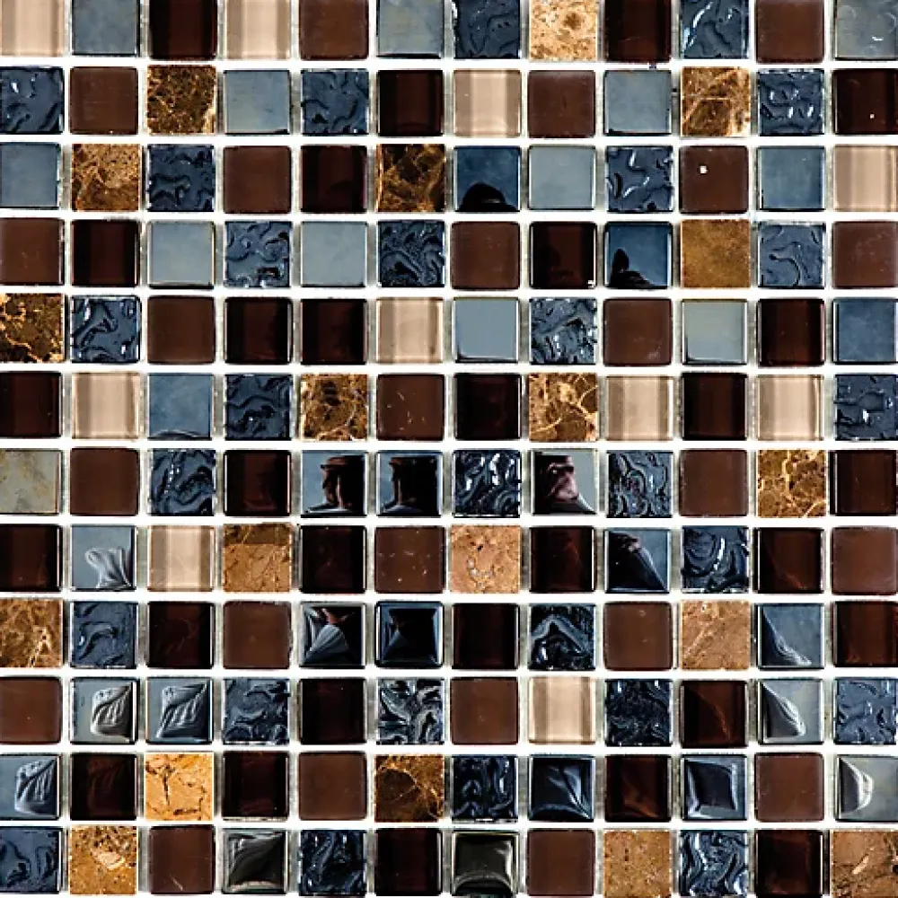 Carrelage Signature Mosaïque Pour Pièce À Vivre|Mosaïque Pour Salle De Bains<Mosaique de Verre et Marbre Marron 2.3 X 2.3 cm - vendu par plaque de 30 X 30 cm -