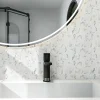 Carrelage Signature Mosaïque Pour Wc|Mosaïque Pour Douche<Mosaique de Verre Recycle blanc et Marbré forme Ecaille Longue - vendu par plaque de 29,8X25,8 cm -