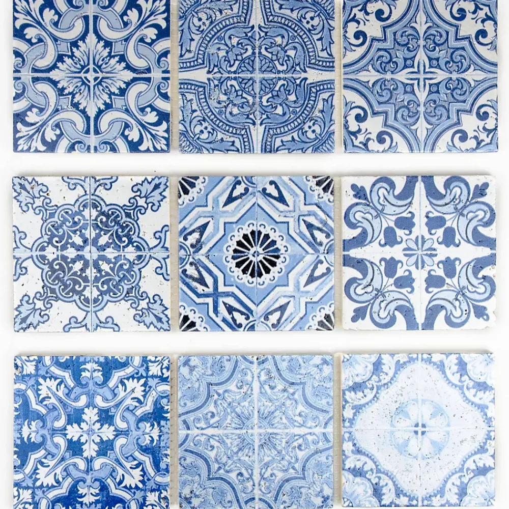 Casa Linéa Travertin<MOSAIQUE DECOR RENAISSANCE TRAVERTIN DECORE BLUE 1 PLAQUE 10 x 30,5 CM CASA LINEA