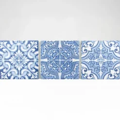 Casa Linéa Travertin<MOSAIQUE DECOR RENAISSANCE TRAVERTIN DECORE BLUE 1 PLAQUE 10 x 30,5 CM CASA LINEA