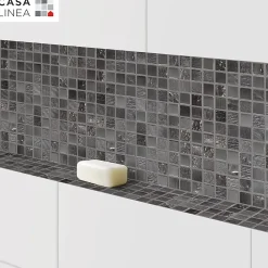 Casa Linéa MOSAIQUE GLOSSY NOIR 1 PLAQUE 30,5 x 30,5 CM CASA LINEA- Mosaïque Pour Wc|Mosaïque Pour Pièce À Vivre
