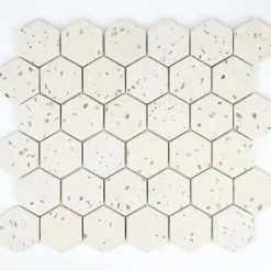 Casa Linéa Mosaïque Pour Pièce À Vivre|Mosaïque Pour Salle De Bains<MOSAIQUE HEXAGONE TERRAZZO IVOIRE 1 PLAQUE 30,5 x 30,5 CM CASA LINEA