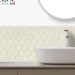 Casa Linéa Mosaïque Pour Pièce À Vivre|Mosaïque Pour Salle De Bains<MOSAIQUE HEXAGONE TERRAZZO IVOIRE 1 PLAQUE 30,5 x 30,5 CM CASA LINEA