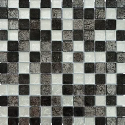 Casa Linéa MOSAIQUE LES SUBLIMES SILVER BLACK 1 PLAQUE 30 x 30 CM CASA LINEA- Mosaïque Pour Douche