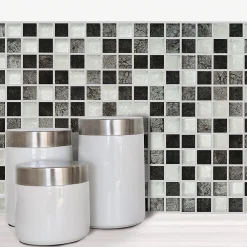 Casa Linéa MOSAIQUE LES SUBLIMES SILVER BLACK 1 PLAQUE 30 x 30 CM CASA LINEA- Mosaïque Pour Douche