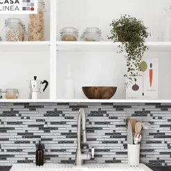 Casa Linéa Mosaïque Pour Salle De Bains|Mosaïque<MOSAIQUE LES TENDANCES VERMETAL TUBE GRIS 1 PLAQUE 30 x 30 CM CASA LINEA