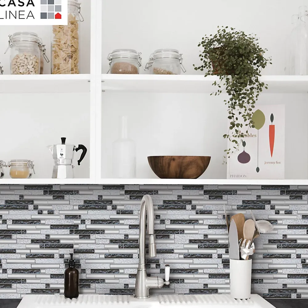 Casa Linéa Mosaïque Pour Salle De Bains|Mosaïque<MOSAIQUE LES TENDANCES VERMETAL TUBE GRIS 1 PLAQUE 30 x 30 CM CASA LINEA