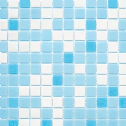 Casa Linéa Mosaïque Pour Salle De Bains|Mosaïque<MOSAIQUE MELANGE ADOUCI BLANC BLEU TRAME PAPIER 1 PLAQUE 32,7 x 32,7 CM CASA LINEA