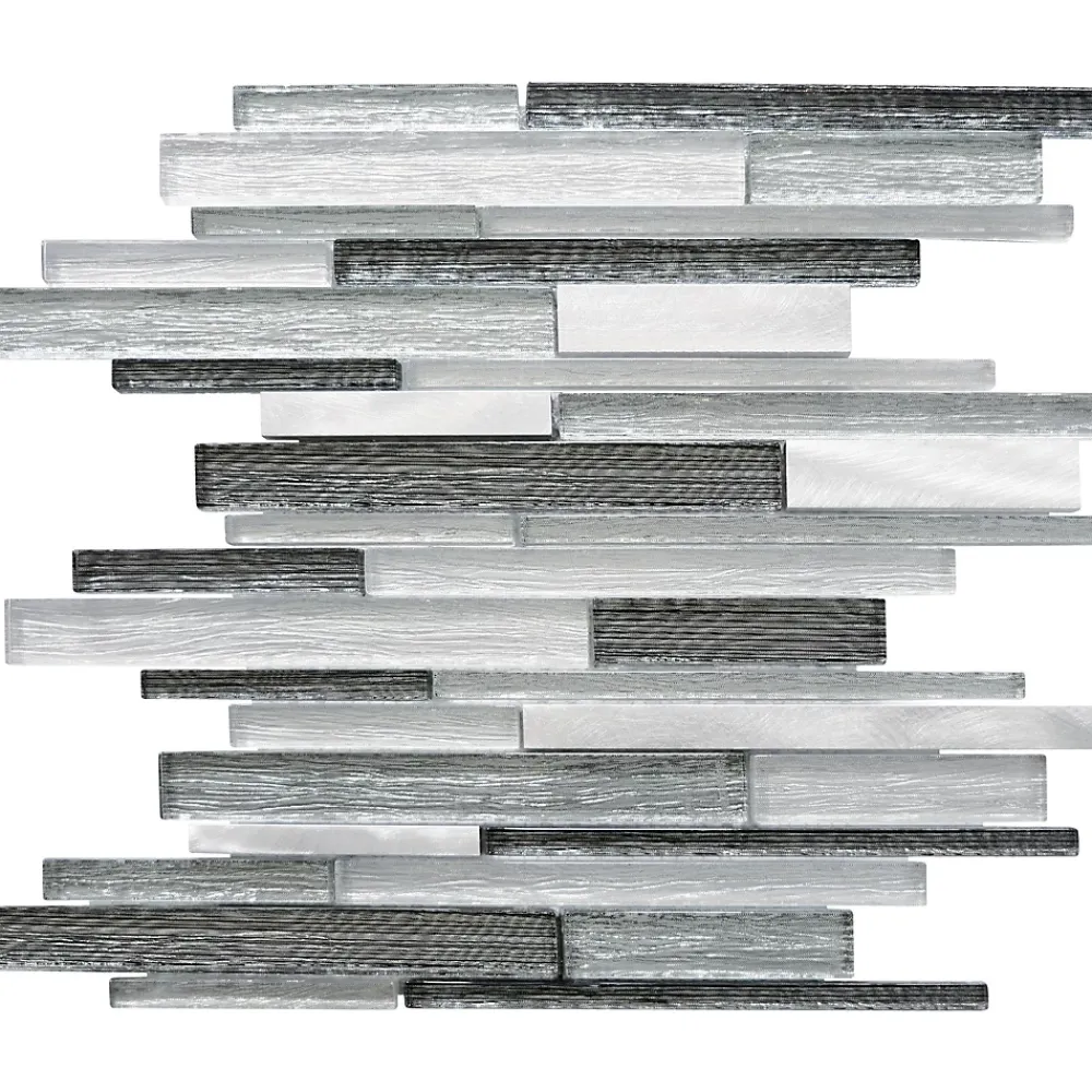 Casa Linéa Mosaïque Pour Salle De Bains|Mosaïque<MOSAIQUE MF TUBE MIX GRIS ALU 1 PLAQUE 30 x 30 CM CASA LINEA