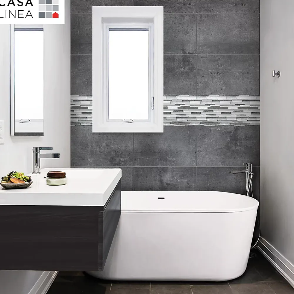 Casa Linéa Mosaïque Pour Salle De Bains|Mosaïque<MOSAIQUE MF TUBE MIX GRIS ALU 1 PLAQUE 30 x 30 CM CASA LINEA