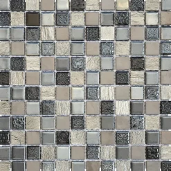 Casa Linéa MOSAIQUE SMOKY GREY 1 PLAQUE 30 x 30 CM CASA LINEA- Mosaïque Pour Salle De Bains|Mosaïque
