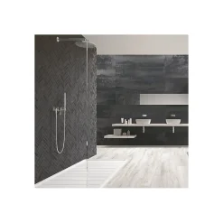Aelle Carrelage Mosaique sol / mur chevron effet métalanthracite 28,1x28,1cm IONIC MAGNETIC STEEL- Mosaïque Pour Salle De Bains