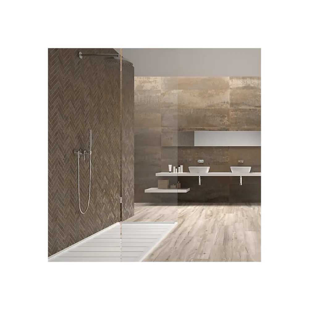 Aelle Carrelage Mosaïque Pour Douche<Mosaique sol / mur chevron effet métal cuivre 28,1x28,1cm IONIC MAGNETIC COPPER