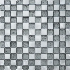 Casa Linéa Mosaïque Pour Pièce À Vivre|Mosaïque Pour Wc<MOSAIQUE VERRALU ARGENT 1 PLAQUE 30 x 30 CM CASA LINEA