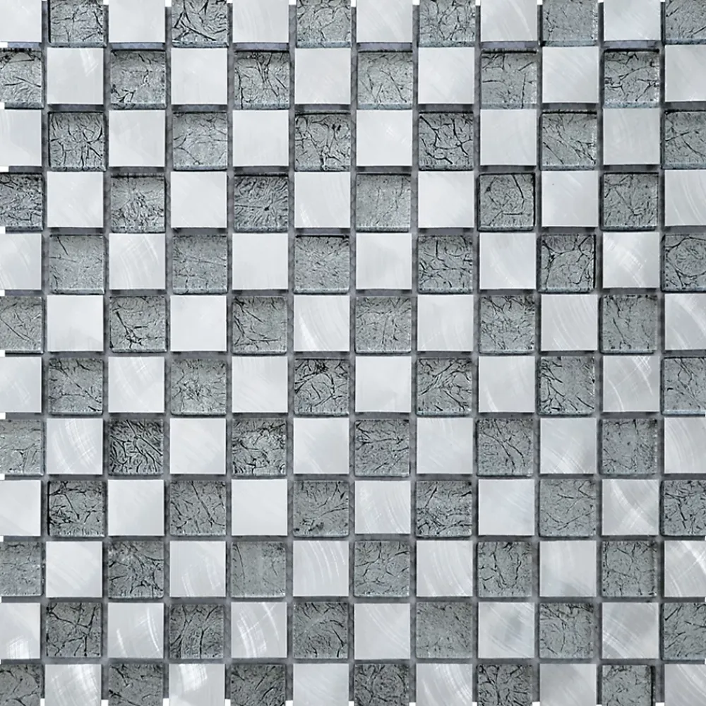 Casa Linéa Mosaïque Pour Pièce À Vivre|Mosaïque Pour Wc<MOSAIQUE VERRALU ARGENT 1 PLAQUE 30 x 30 CM CASA LINEA