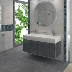 Mat Inter Mosaïque Pour Douche<Mosaique verre Long bleu L. 30 x l. 30 cm