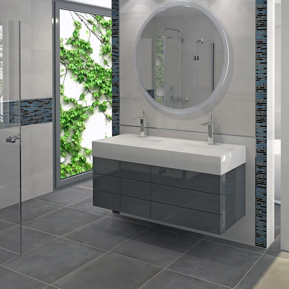 Mat Inter Mosaïque Pour Douche<Mosaique verre Long bleu L. 30 x l. 30 cm