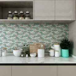 GoodHome Mosaïque Pour Douche|Mosaïque Pour Salle De Bains<Mosaïque 30 x 30 cm Glass vert