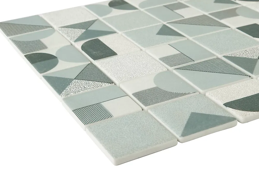 GoodHome Mosaïque Pour Douche|Mosaïque Pour Wc<Mosaïque 30 x 30 cm Seventies bleu