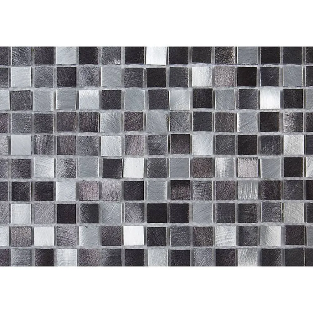 Decoon Mosaïque Alu - Gris - 1.5 x 1.5 cm- Mosaïque Pour Douche|Mosaïque Pour Salle De Bains