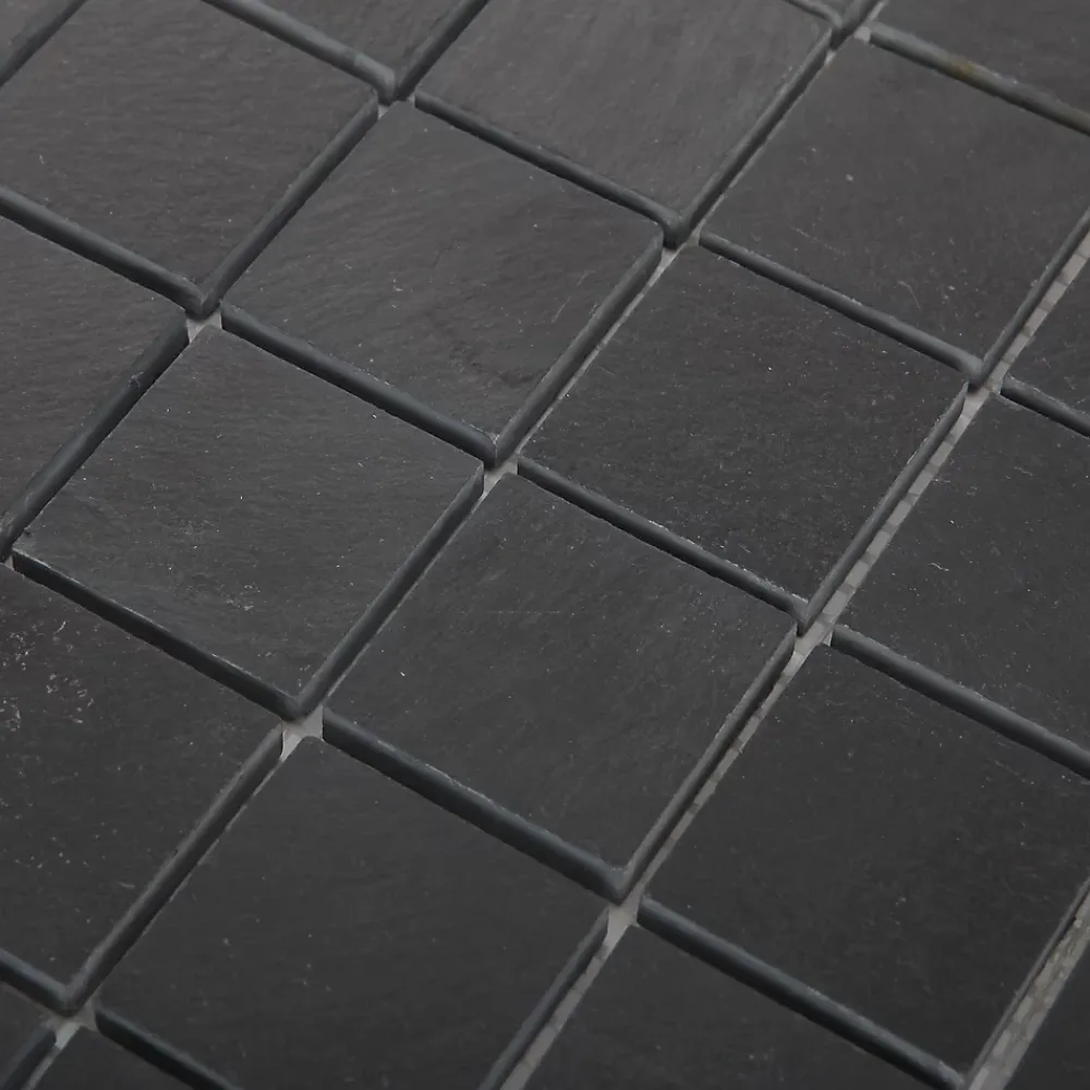 GoodHome Mosaïque anthracite 30,4x30,3cm Slate- Mosaïque Pour Pièce À Vivre|Mosaïque