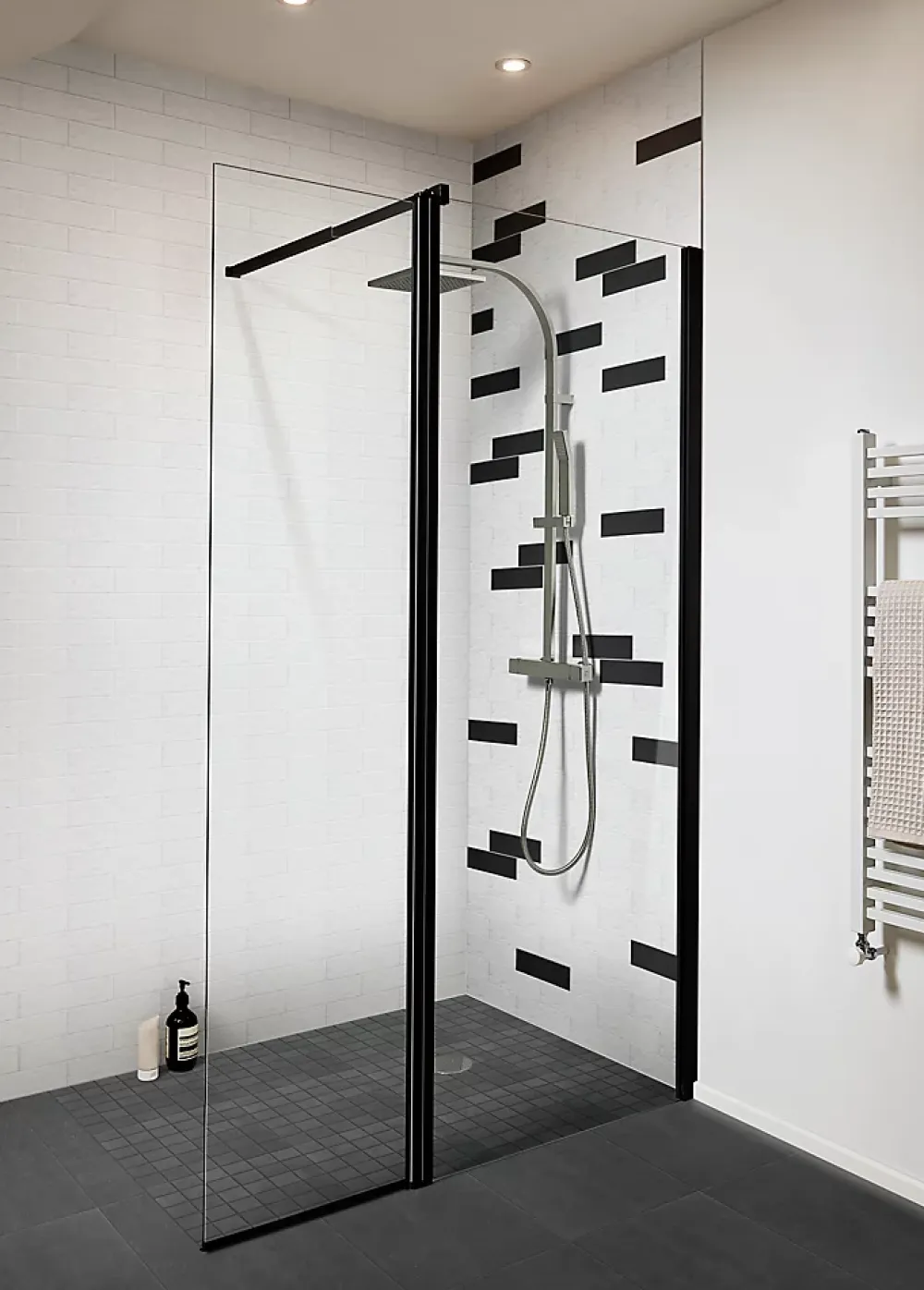 GoodHome Mosaïque anthracite 30,4x30,3cm Slate- Mosaïque Pour Pièce À Vivre|Mosaïque